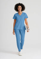 Barco One 4 Pocket V-Neck Perforated Panel Scrub Top | TRUE CEIL