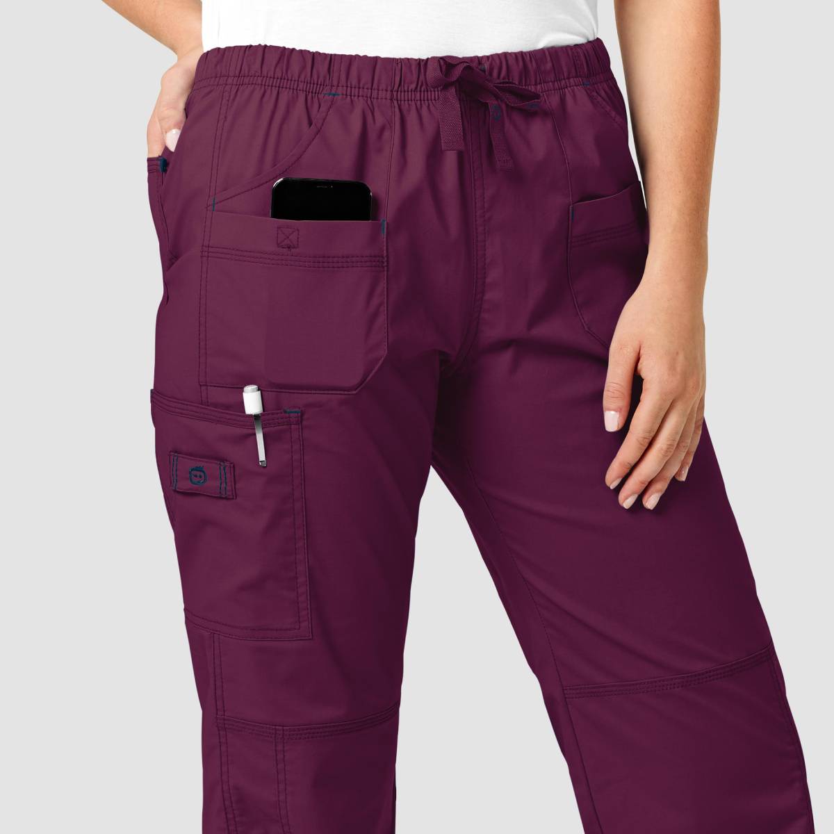 WONDERFLEX FAITH WOMEN'S MULTI-POCKET CARGO PANT | Wine