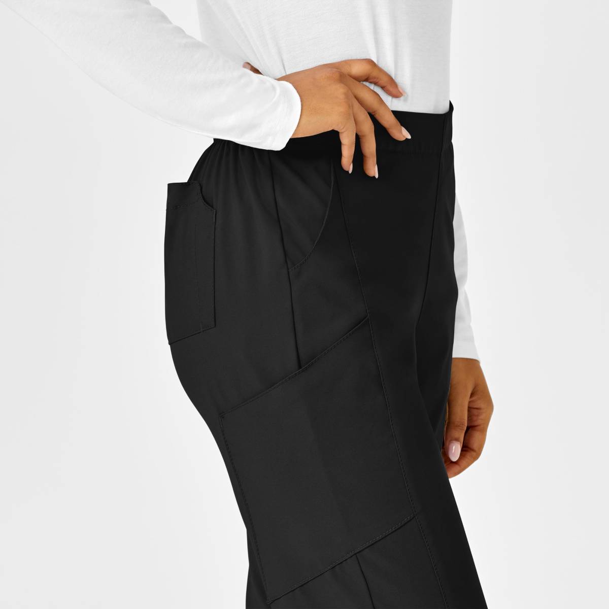 W123 WOMENS FLAT FRONT CARGO PANT | BLACK