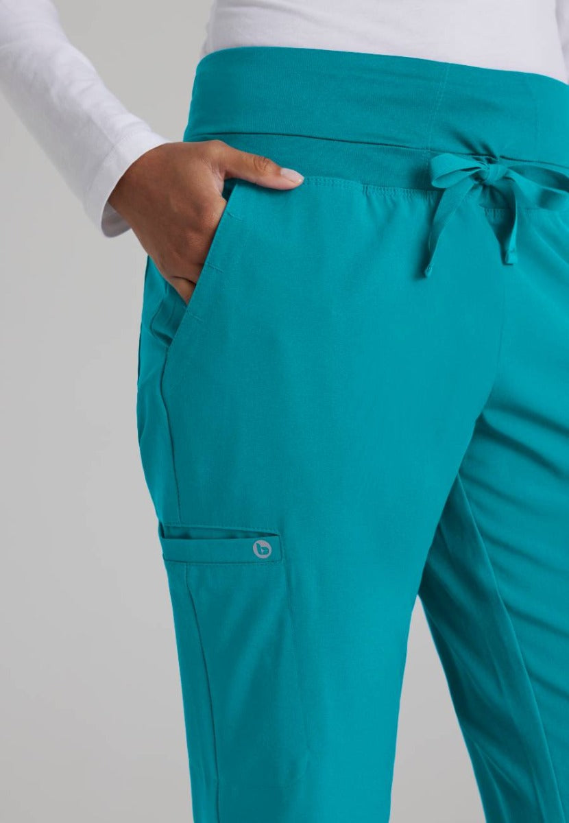 Barco One Female 5 Pocket Knitwaist Cargo Trousers  | Teal