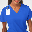 W123 WOMENS STYLIZED V-NECK TOP | ROYAL BLUE