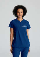 BARCO ONE FLUX FEMALE SCRUB TOP with Physiotherapy logo | Navy