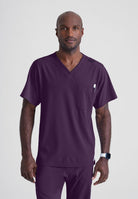 SKECHERS MALE STRUCTURE V-NECK TOP | Eggplant