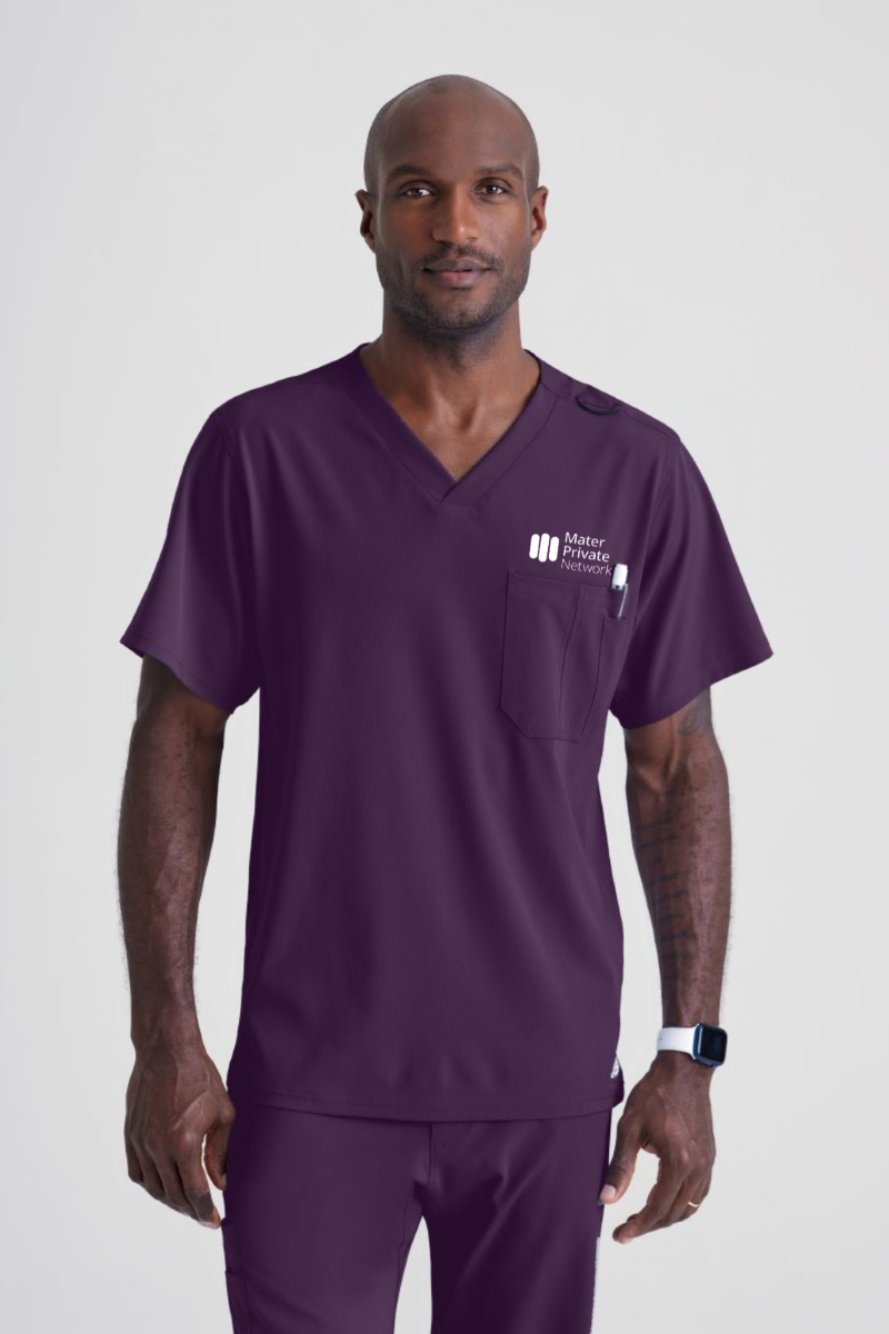 MATER PRIVATE NETWORK LOGO Skechers Male Structure V-neck top | Eggplant