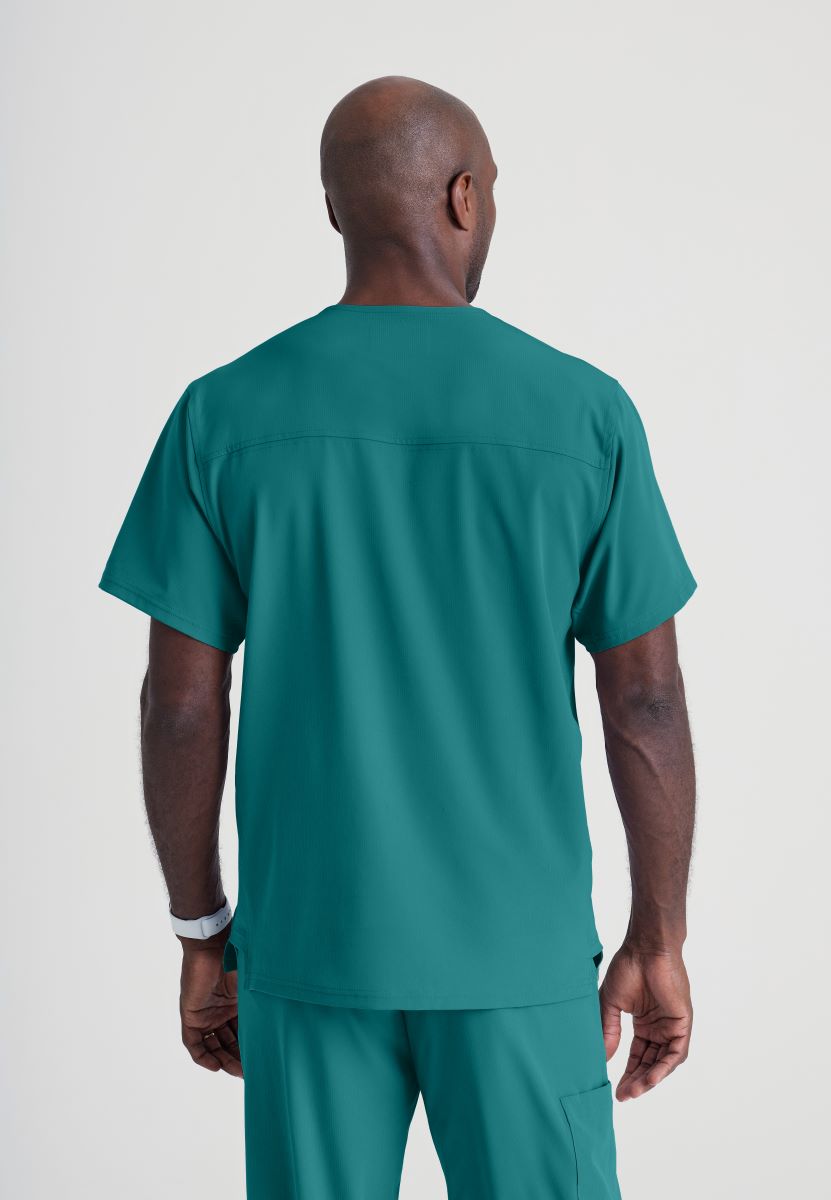 SKECHERS MALE STRUCTURE V-NECK TOP | TEAL