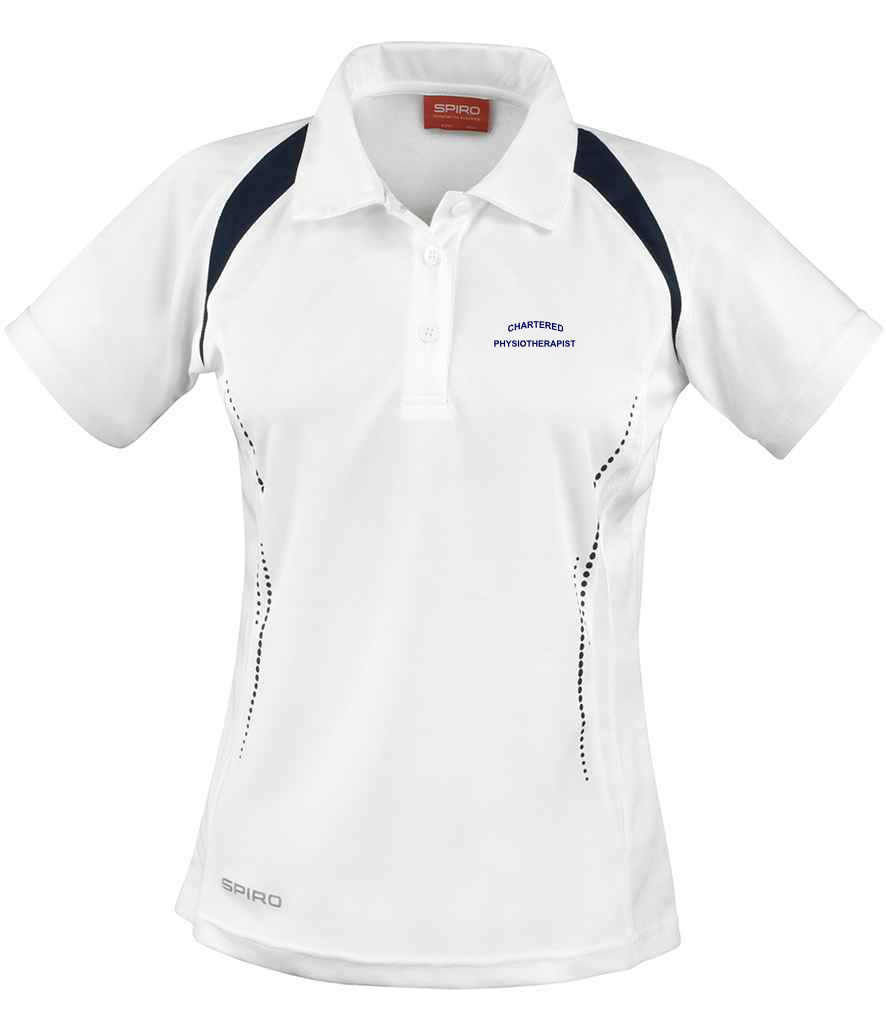 PHYSIOTHERAPY FEMALE POLO SHIRT WITH LOGO | WHITE/NAVY