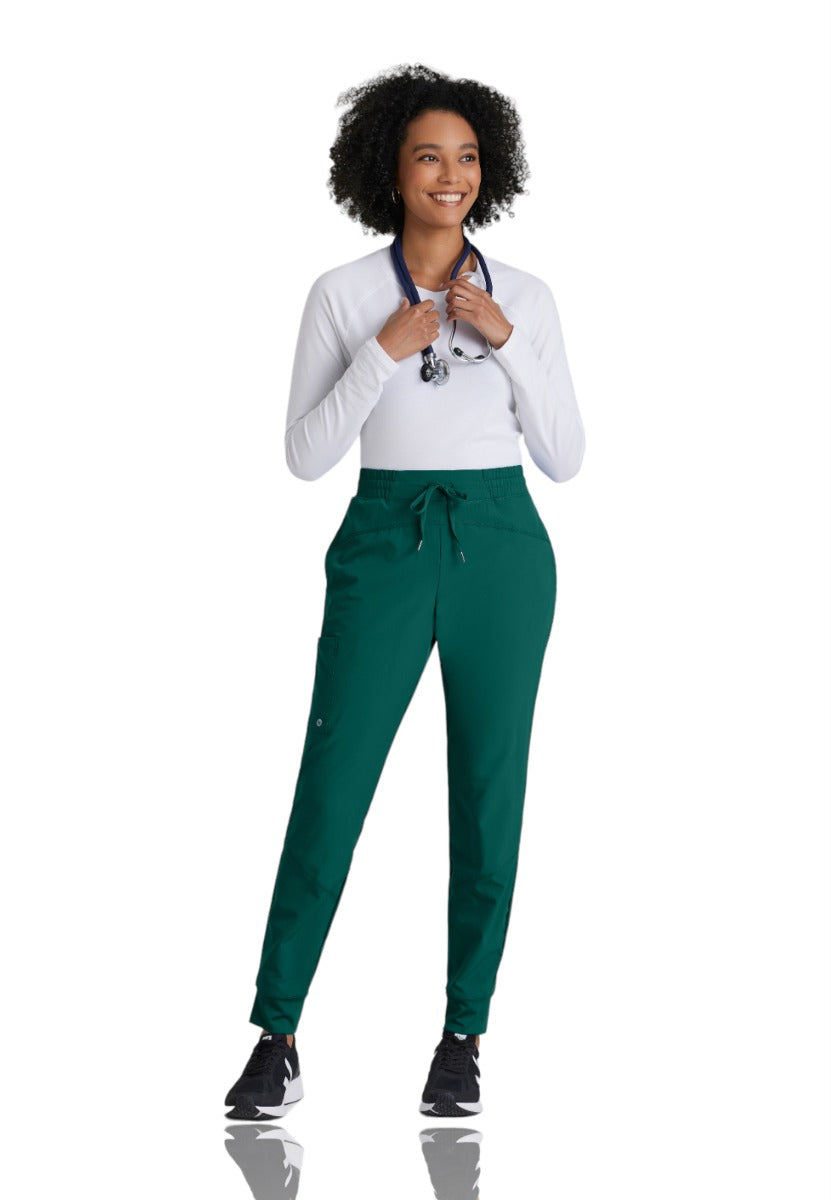 Barco One Drawstring Female Jogger Style Scrub Trousers | Hunter Green