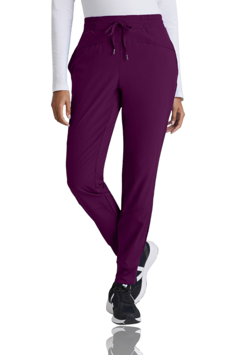 Barco One Drawstring Female Jogger Style Scrub Trousers | Wine