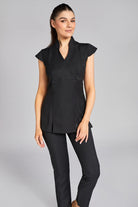 NICOLE WRAP EFFECT BEAUTY TUNIC | BLACK