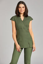 NICOLE WRAP EFFECT BEAUTY TUNIC | MOSS GREEN