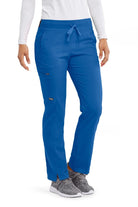 Greys Anatomy Kim 3 Pocket Elastic Back Waistband Zip-Pocket Pants | New Royal