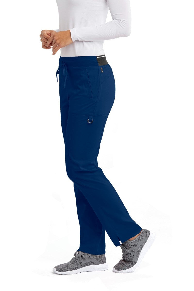 Greys Anatomy Kim 3 Pocket Elastic Back Waistband Zip-Pocket Pants | NAVY