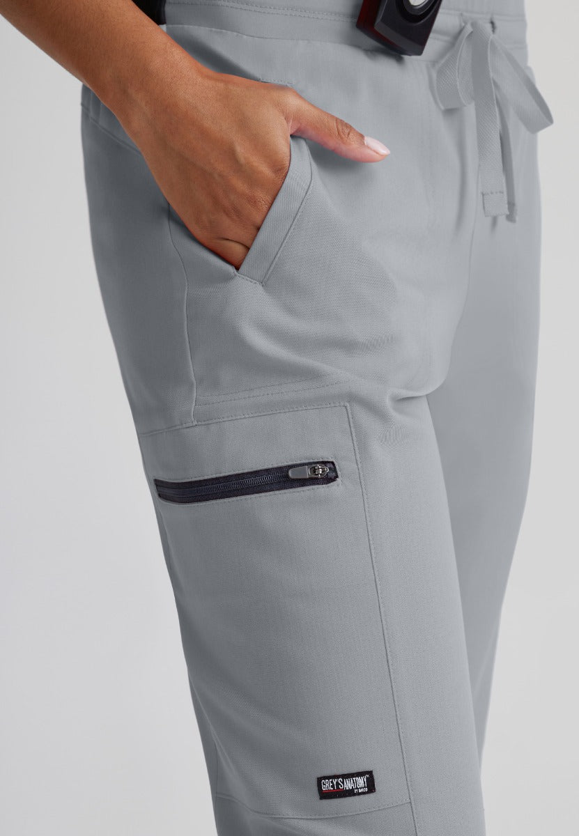 Greys Anatomy Kim 3 Pocket Elastic Back Waistband Zip-Pocket Pants | Moonstruck