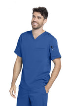 Grey's Anatomy Active Spandex Stretch Men's 3-Pocket V-Neck Scrub Tops | New Royal