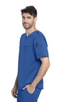 Grey's Anatomy Active Spandex Stretch Men's 3-Pocket V-Neck Scrub Tops | New Royal