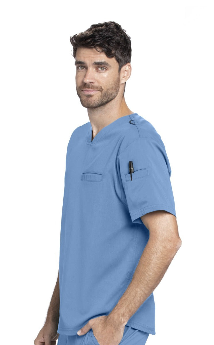 Grey's Anatomy Active Spandex Stretch Men's 3-Pocket V-Neck Scrub Tops | TRUE CEIL