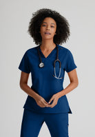 Grey's Anatomy Bree Tuck-in Scrub Top  | NAVY