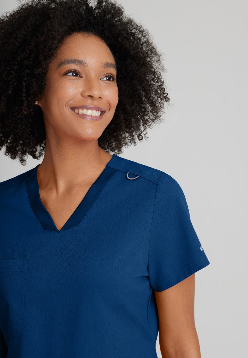 Grey's Anatomy Bree Tuck-in Scrub Top  | NAVY