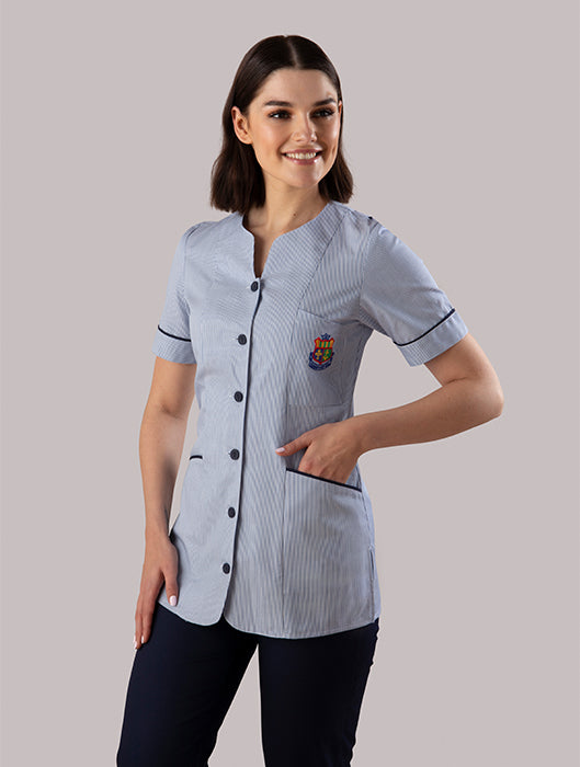 Mater Hospital Staff Nurse PH1A - Sweetheart Neckline + Button Front | SKY/NAVY